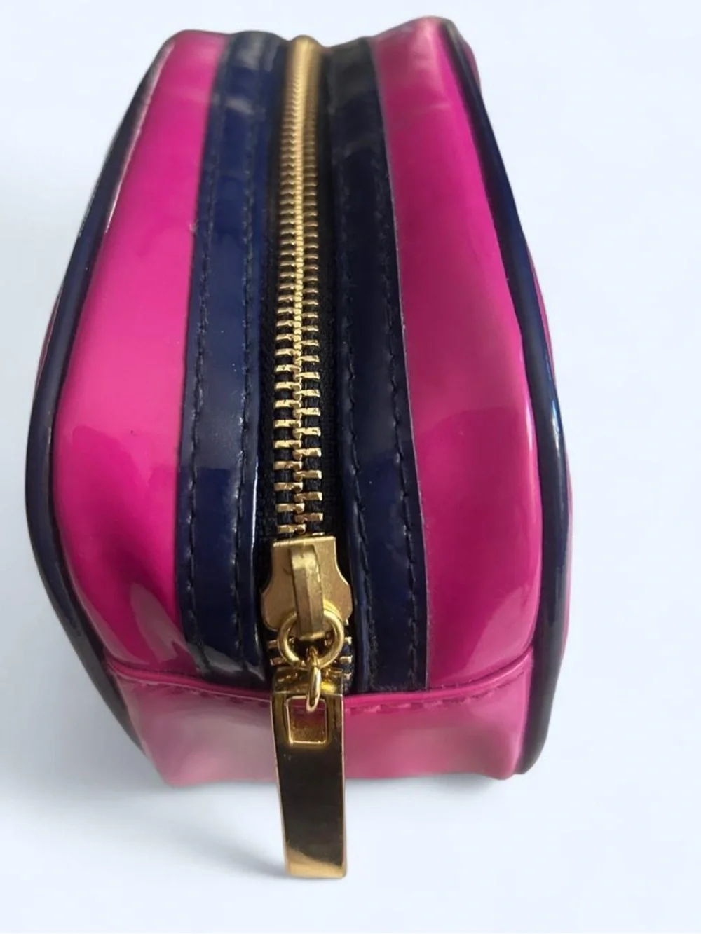 Tory Burch Pink & Navy Patent Cosmetic Case